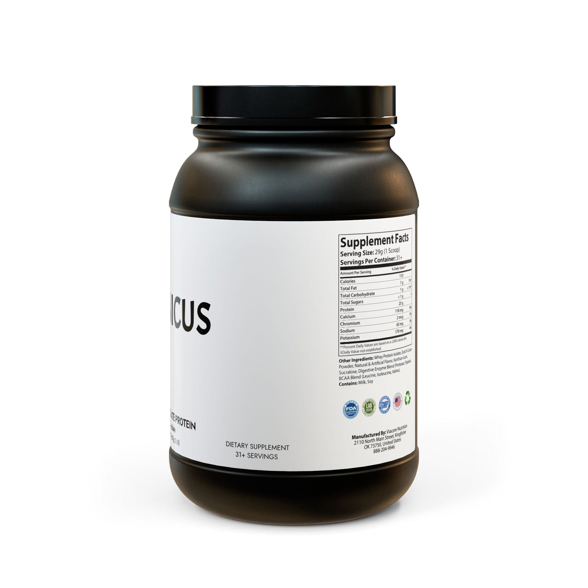 Whey Isolate Protein Supplement (907g, 2lb)