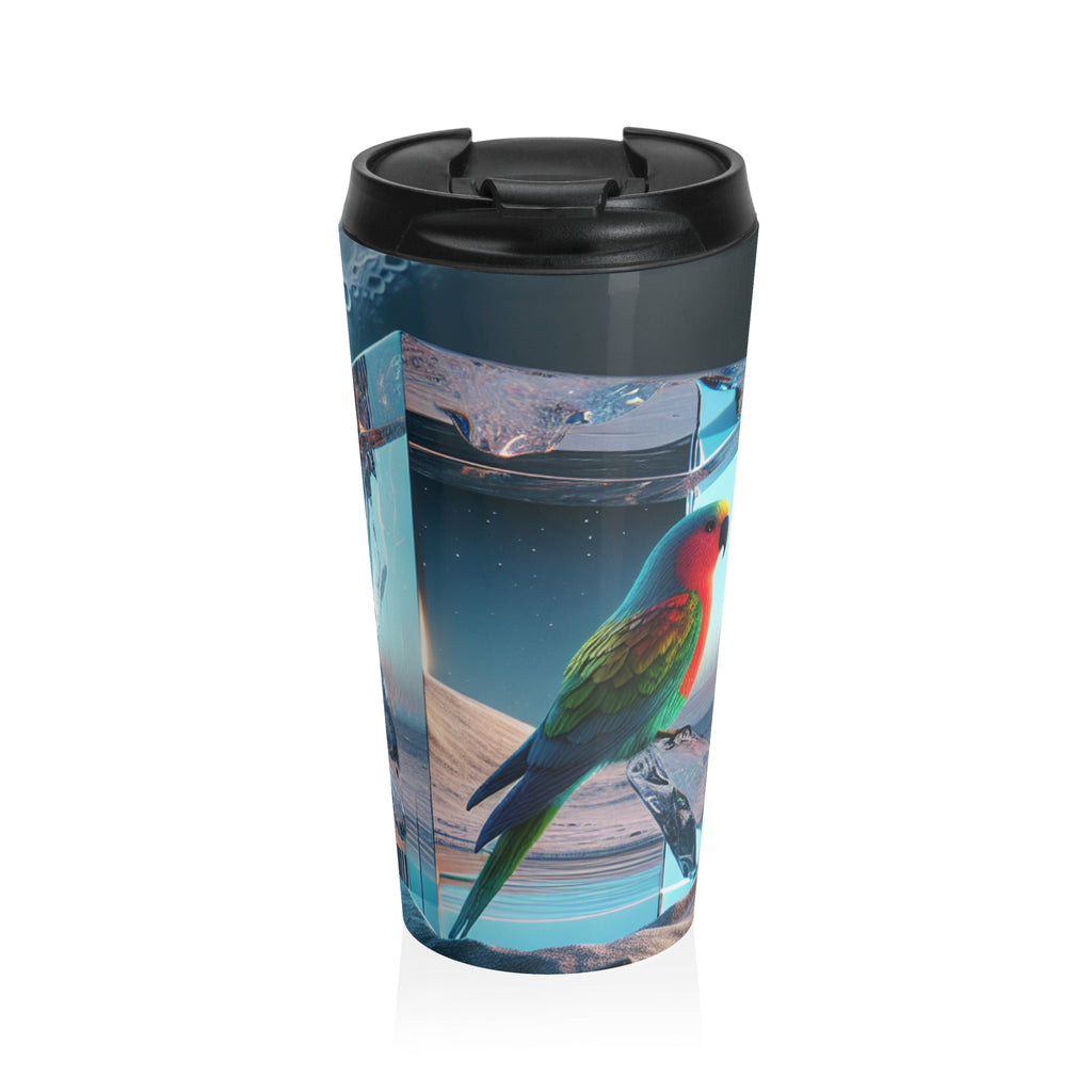 Modern Stainless Steel Travel Mug, Insulated Coffee Cup, Cool Gift for Travelers, Unique Design for Commuters, Eco-Friendly