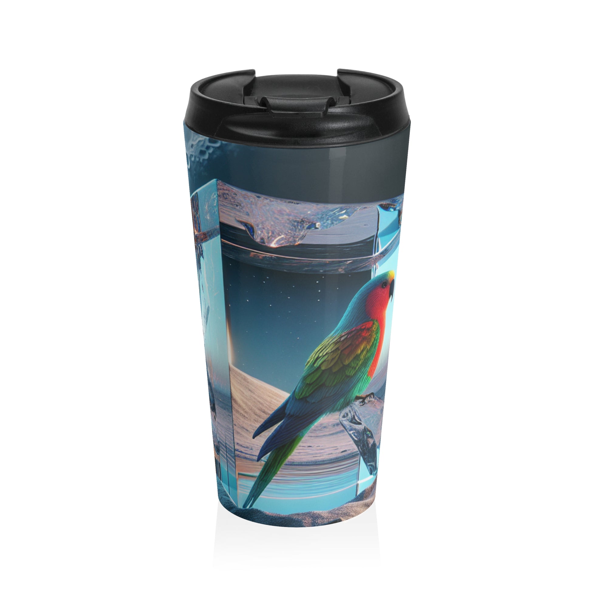 Modern Stainless Steel Travel Mug, Insulated Coffee Cup, Cool Gift for Travelers, Unique Design for Commuters, Eco-Friendly