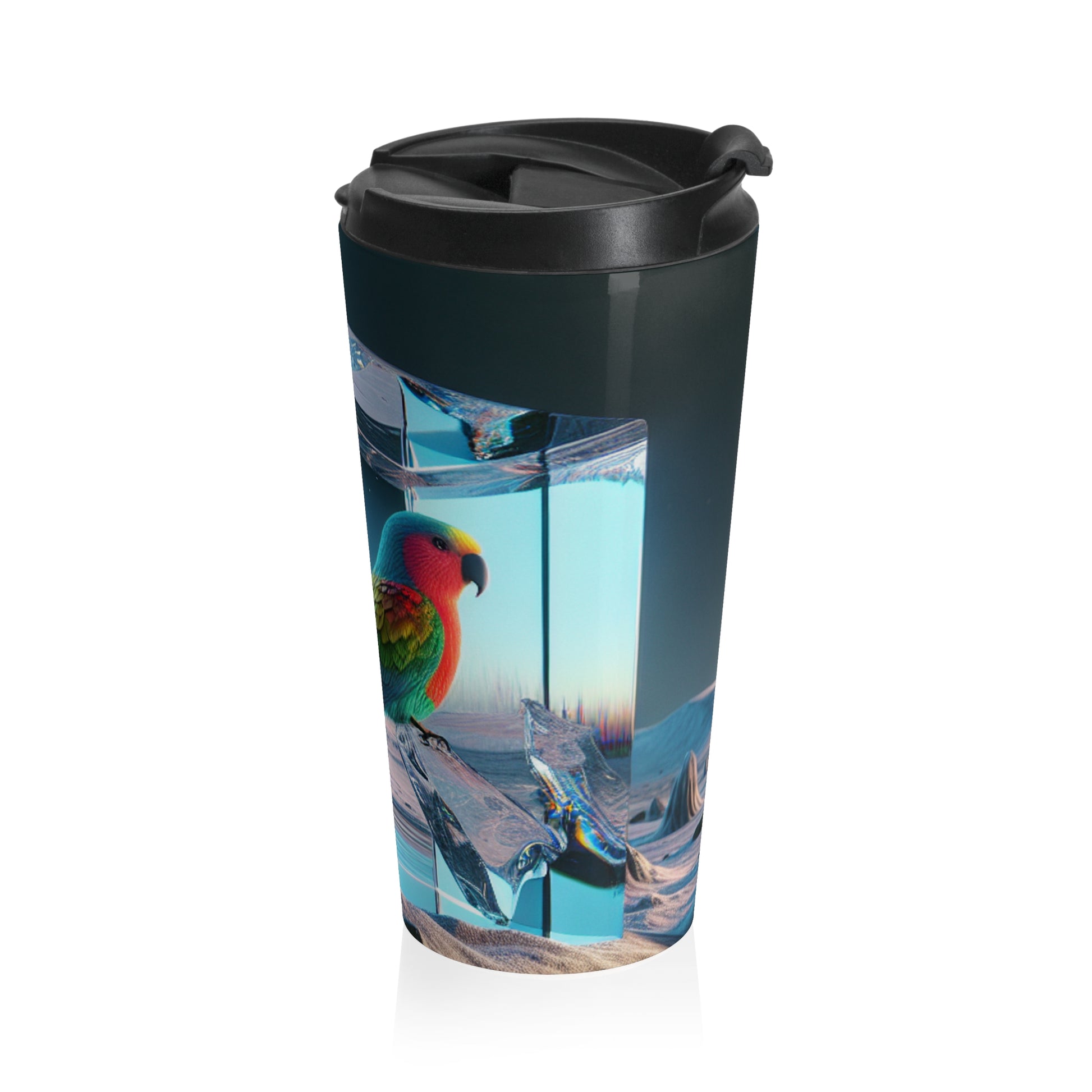 Modern Stainless Steel Travel Mug, Insulated Coffee Cup, Cool Gift for Travelers, Unique Design for Commuters, Eco-Friendly