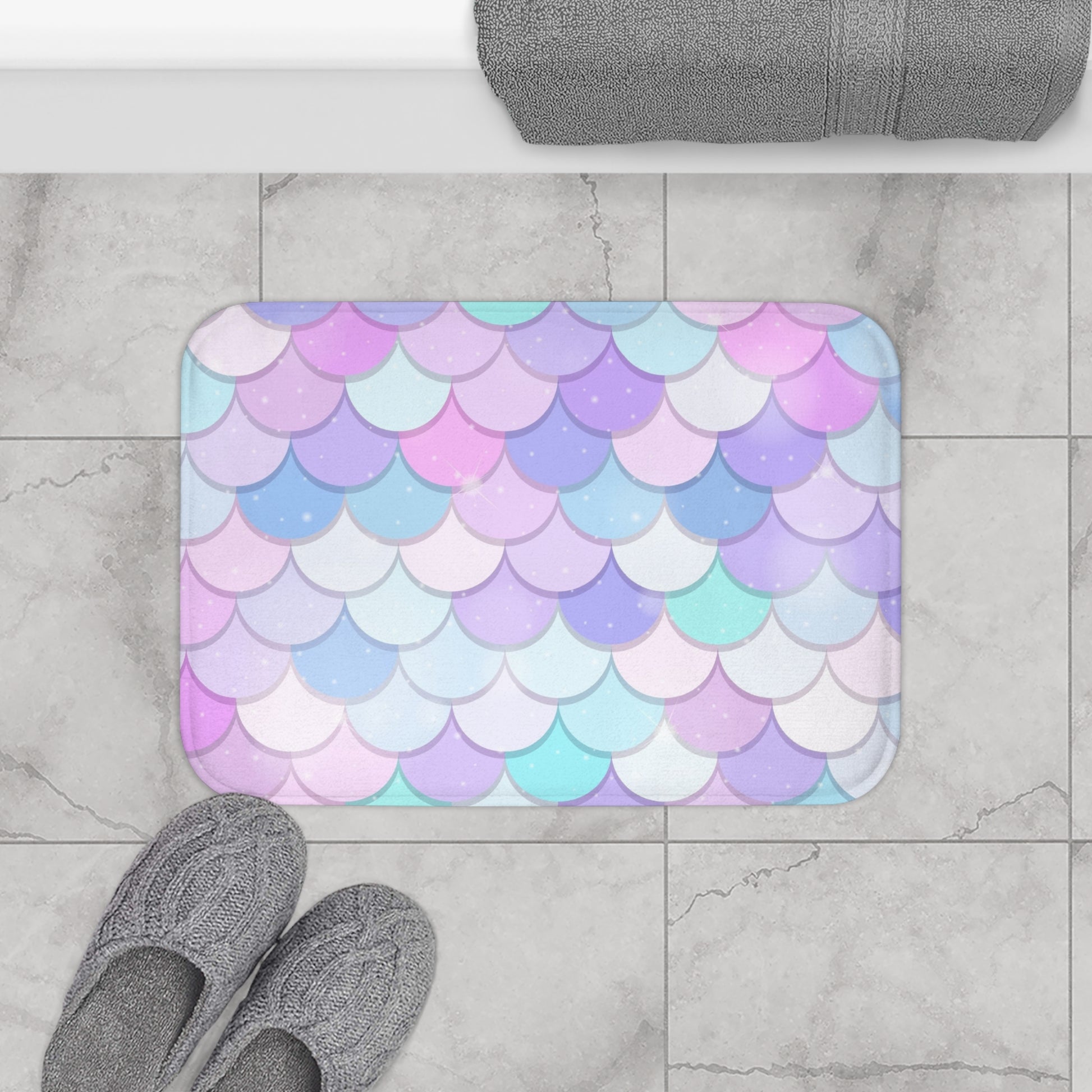 Bohemian Bath Mat, Bathroom Rug, Shower Mat, Non-Slip Bath Mat, Home Decor Accent